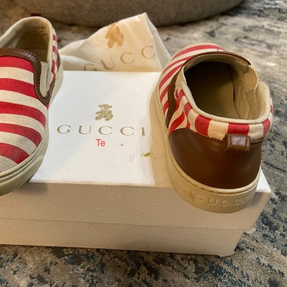 Kids Stripped Gucci Slip On - Picture 1 of 5